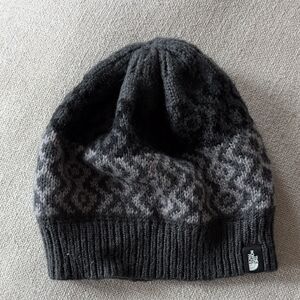 The North Face Black and Gray Knit Beanie